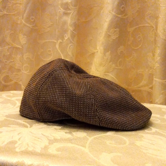 U.S. POLO ASSN. Brown and Cream, Tan, Tweed Newsboy Hat | Gatsby Hat | Golf Hat - Picture 5 of 16
